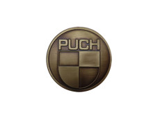 Sticker Puch logo rond 38mm RealMetal goud kleur