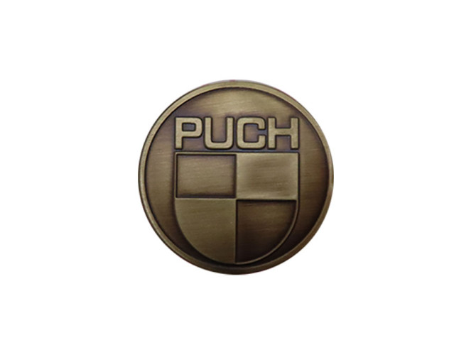 Aufkleber Puch logo rund 38mm RealMetal Goldfarben product