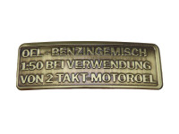 Gasoline mix sticker German RealMetal® gold color
