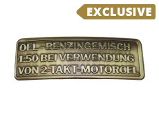 Gasoline mix sticker German RealMetal® gold color