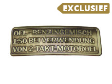 Benzine mix sticker Duits RealMetal® goud kleur