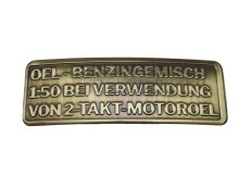 Benzine mix sticker Duits RealMetal goud kleur