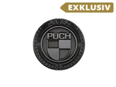 Badge / Emblem Puch logo Silber 47mm RealMetal