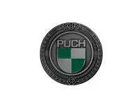 Badge / embleem Puch logo zilver met emaille 47mm RealMetal