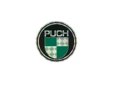 Transfer sticker Puch logo rond 50mm 80's retro prismatisch