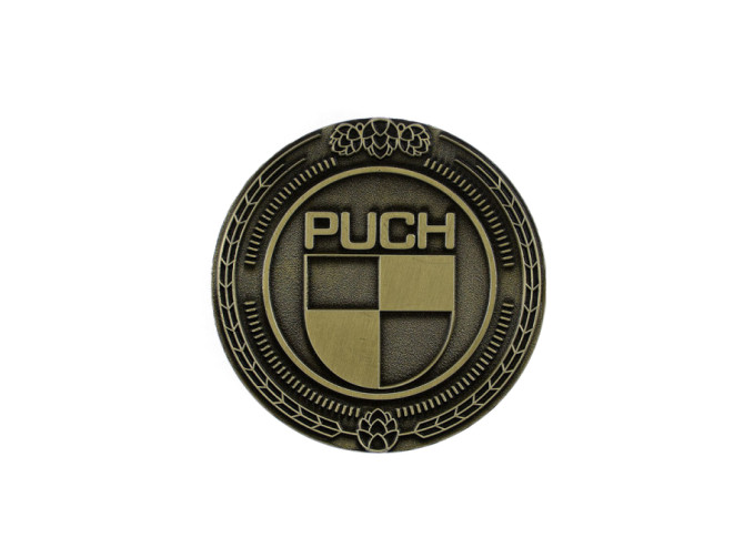 Badge / emblem Puch logo gold 47mm RealMetal product