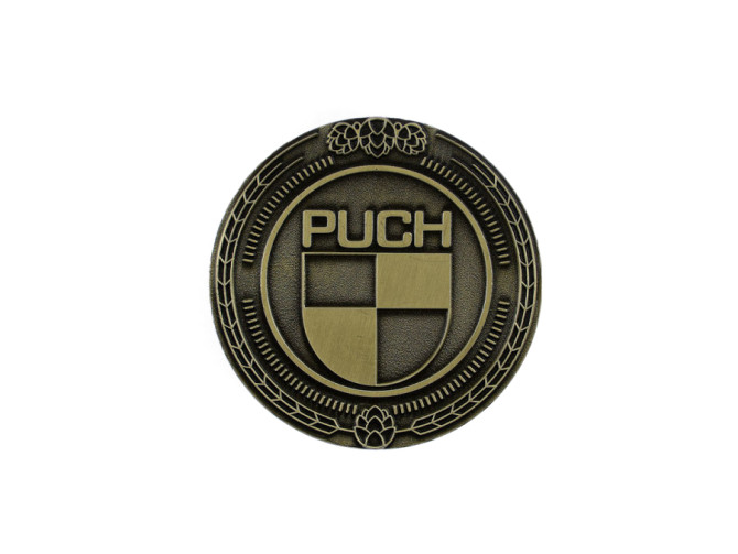 Badge / Emblem Puch logo Gold 47mm RealMetal product