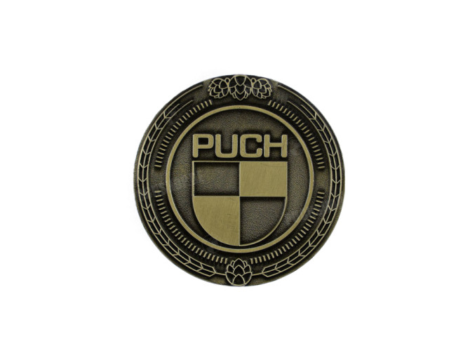 Badge / embleem Puch logo goud 47mm RealMetal main