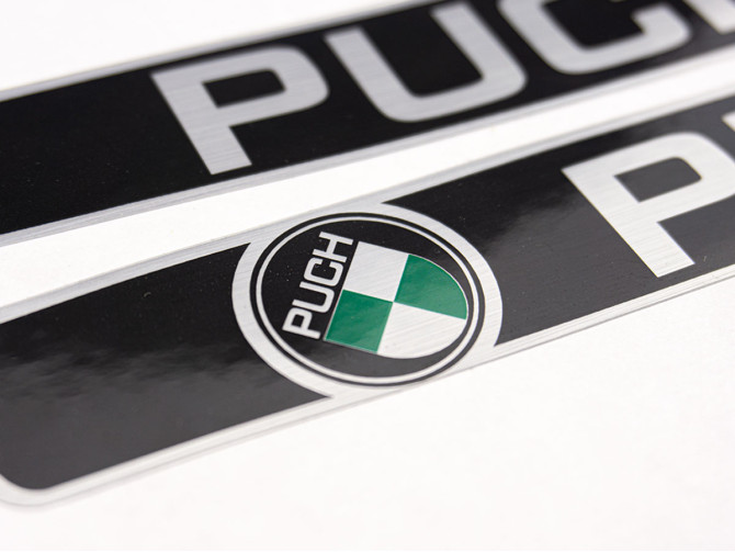 Tank transfer sticker set voor Puch Maxi S / L / L2 / K / Sport Geborsteld aluminium product