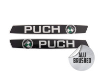 Tank transfer sticker set Puch Maxi S / L / L2 / K / Sport brushed aluminium