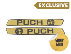 Tank transfer sticker set for Puch Maxi S / L / L2 / K / Sport Black / Shiny Gold