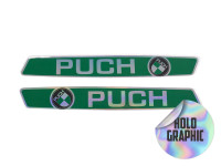 Tank transfer sticker set voor Puch Maxi S / L / L2 / K / Sport Groen Holografisch