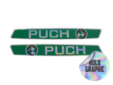 Tank transfer sticker set voor Puch Maxi S / L / L2 / K / Sport Groen Holografisch