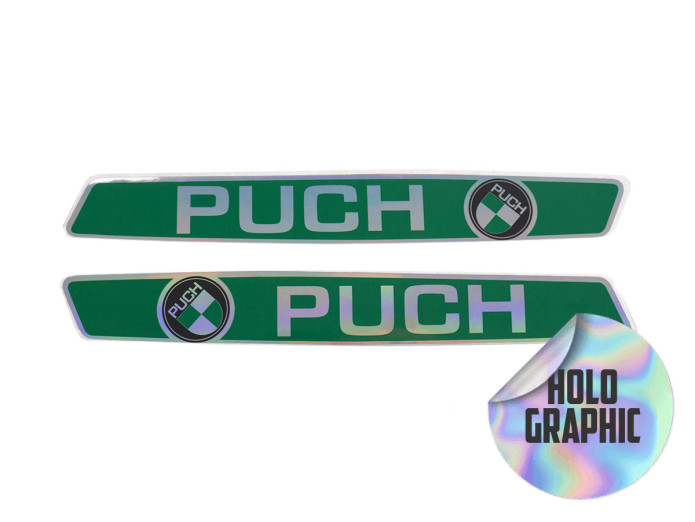 Tank transfer sticker set Puch Maxi S / L / L2 / K / Sport green holographic