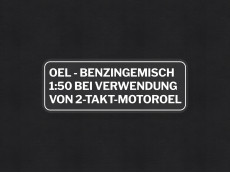 Gasoline mix sticker German white Transparent