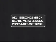 Gasoline mix sticker German white Transparent