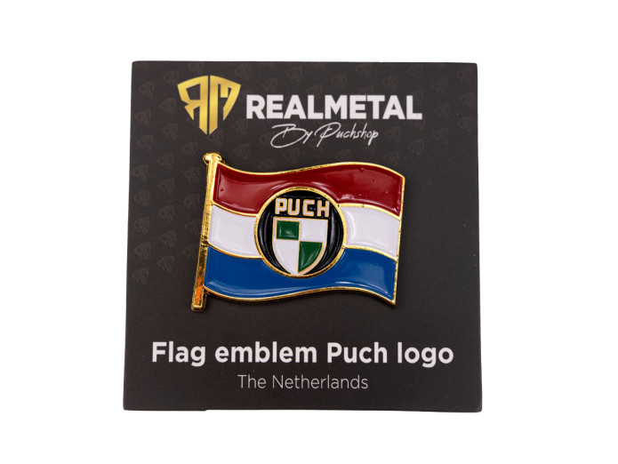 Flagge Emblem Puch Niederlande aus Echtem Metall