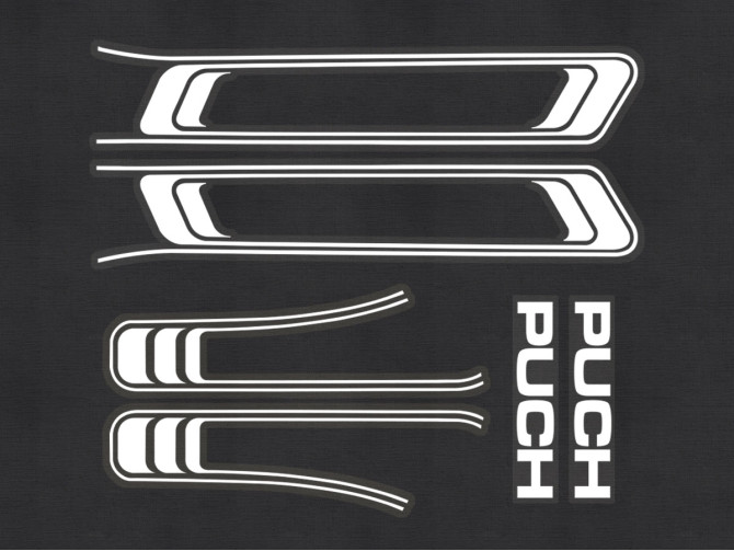 Stickerset Puch Maxi lines white printed product
