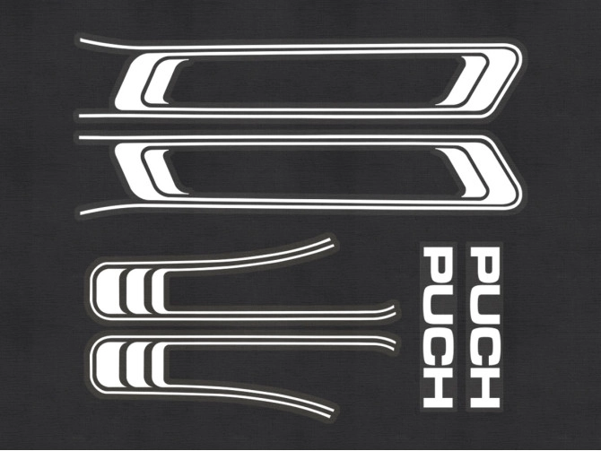 Stickerset Puch Maxi lines white printed product