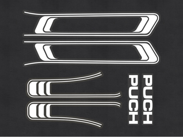 Stickerset Puch Maxi lines white printed