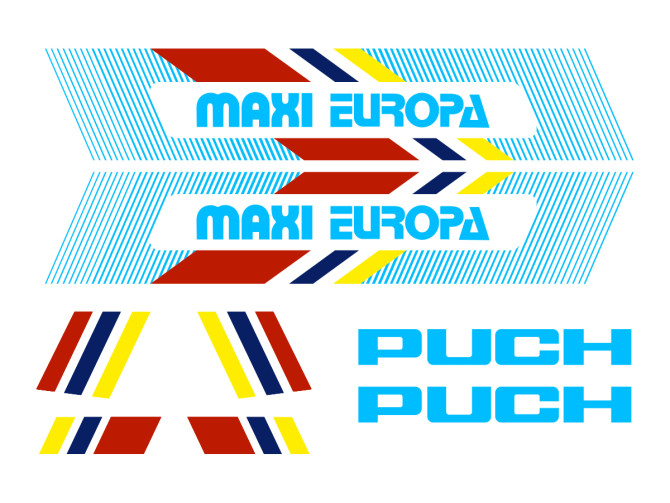 Stickerset Puch Maxi Europa complete product
