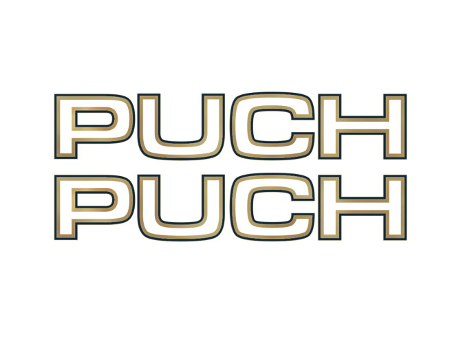 Stickerset Puch Maxi Royal Tank stickers goud lijnen product