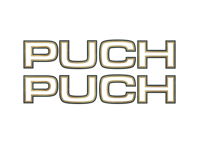Stickerset Puch Maxi Royal Tank stickers gold line main