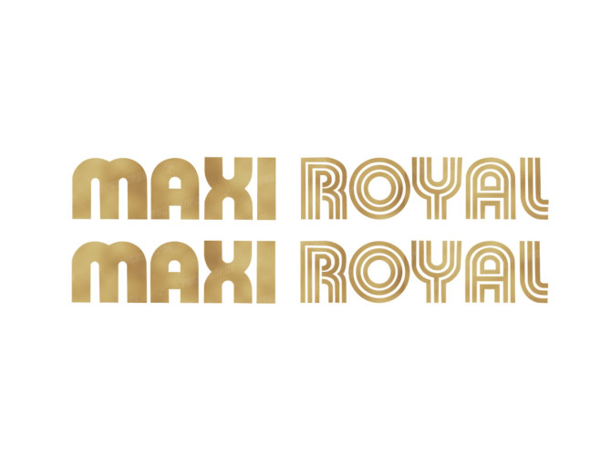 Stickerset Puch Maxi Royal zijkap goud main
