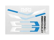 Stickerset Puch Maxi Starlet blauw / wit / Antraciet compleet