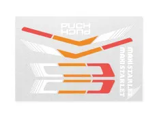 Stickerset Puch Maxi Starlet oranje / rood / wit compleet