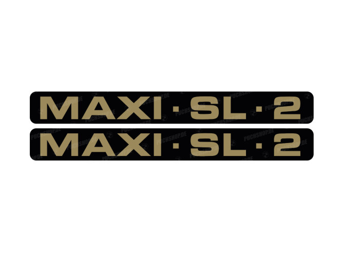 Aufkleber Satz Puch Maxi SL-2 Seitenverkleidung Gold / Schwarz main