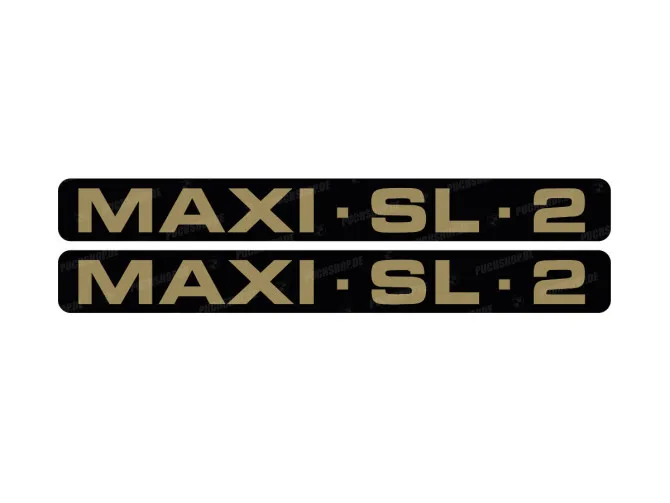 Stickerset Puch Maxi SL-2 zijkap goud / zwart main
