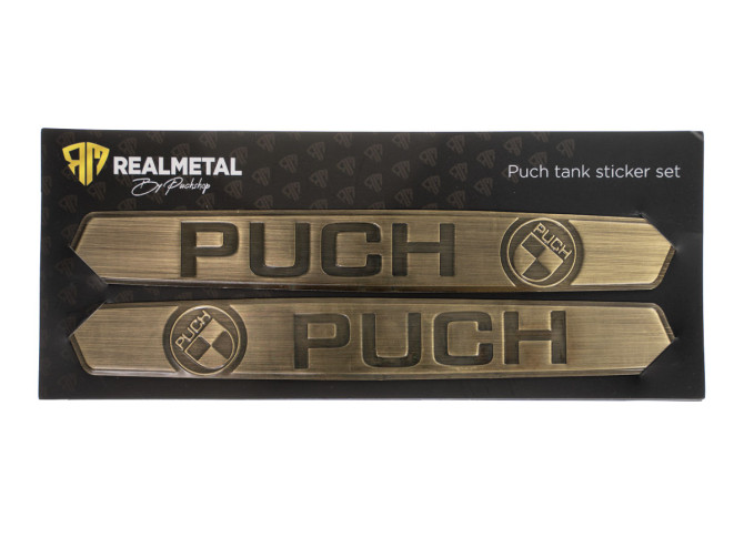 Puch Metalen Tank sticker set RealMetal® goud kleur 2024 editie product