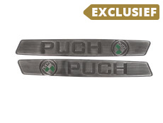 Tank sticker set Puch Maxi RealMetal zilver kleur met groen 2024 editie