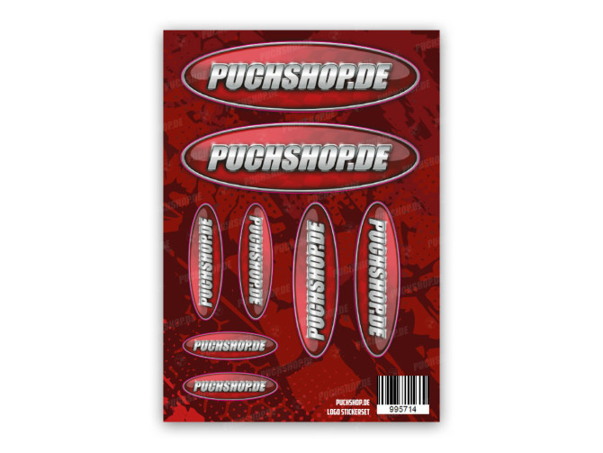 Stickervel Puchshop.de logo 8-delig main