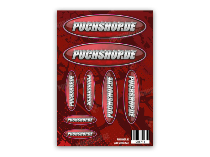 Sticker set Puchshop.de logo 8-piece main