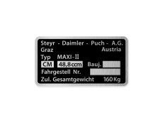 Typenschild Aufkleber Puch Maxi 2-Speed Usw.