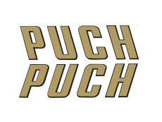 Sticker Puch text Gold 92x26mm