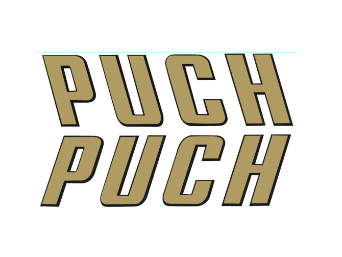 Sticker Puch text Gold 92x26mm product