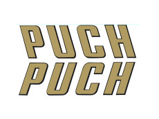 Sticker Puch tekst Goud 92x26mm