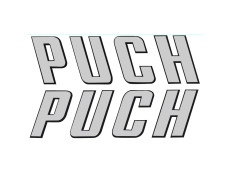 Sticker Puch text silver 92x26mm