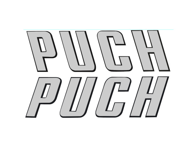 Sticker Puch text silver 92x26mm product