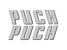 Sticker Puch tekst silver 92x26mm