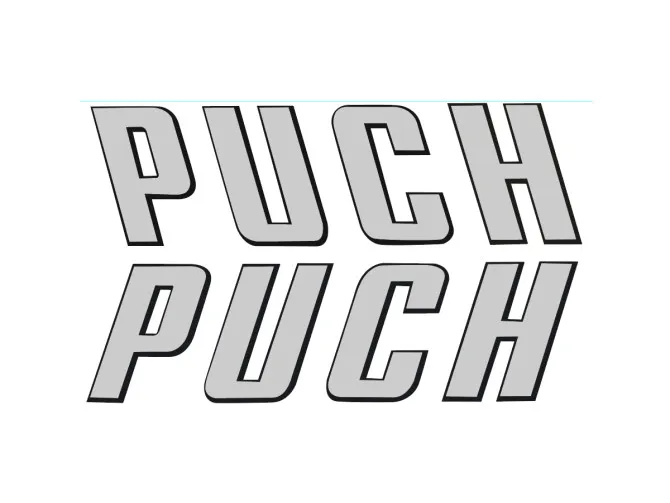 Sticker Puch tekst silver 92x26mm product