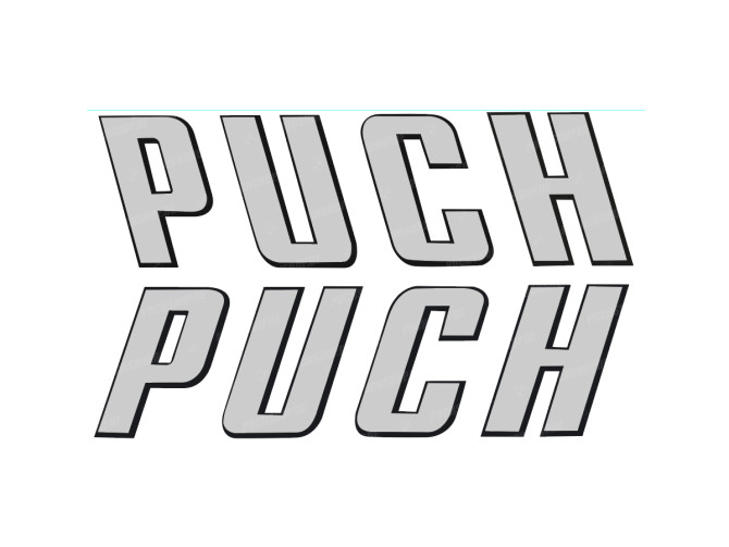 Sticker Puch tekst silver 92x26mm main