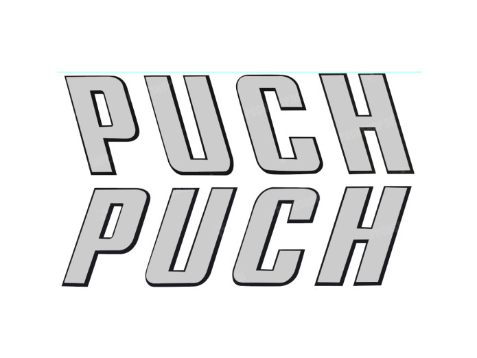 Sticker Puch text silver 92x26mm