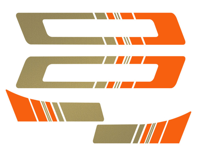 Puch Maxi frame Stickerset Metallic Gold / Oranje