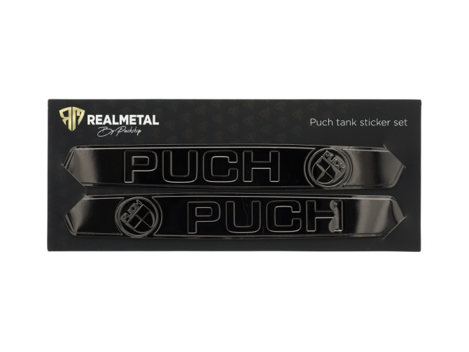 Puch Metalen Tank sticker set RealMetal® zwart chroom product