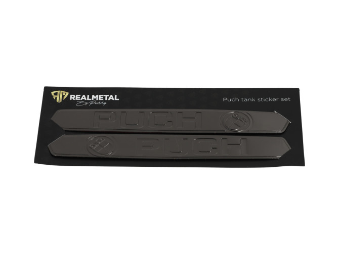 Puch Metalen Tank sticker set RealMetal® zwart chroom product