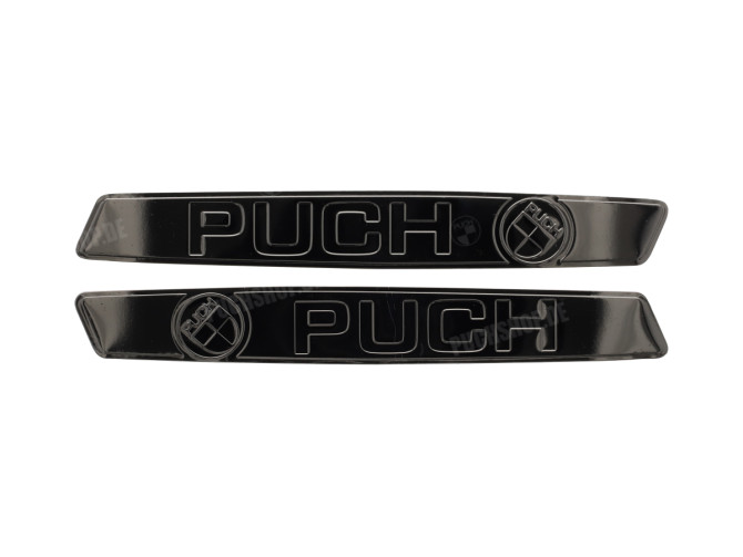 Puch Metalen Tank sticker set RealMetal® zwart chroom main